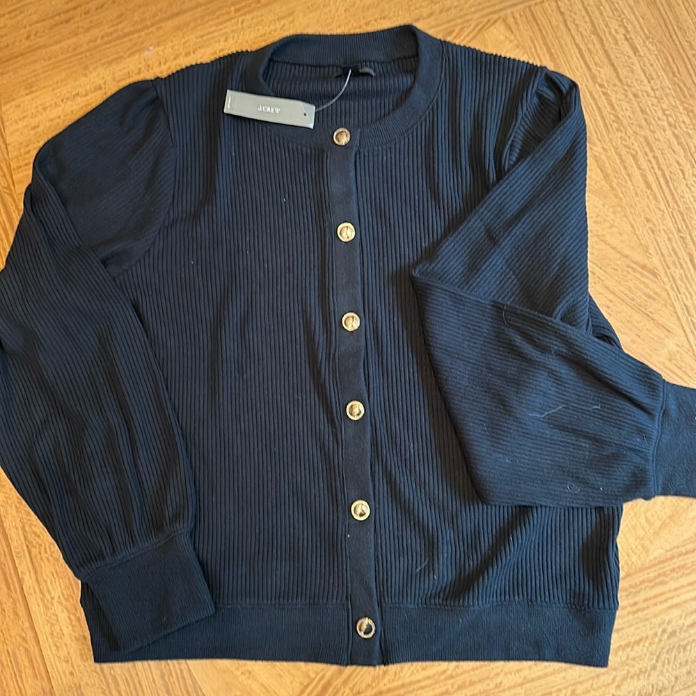 J. Crew black NWT L/XL extra soft cardigan with matching tank